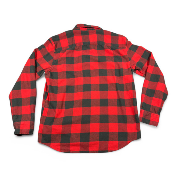 American Eagle Shirt Adult MEDIUM Red Black Buffalo Plaid Flannel Lumberjack - Picture 3 of 11